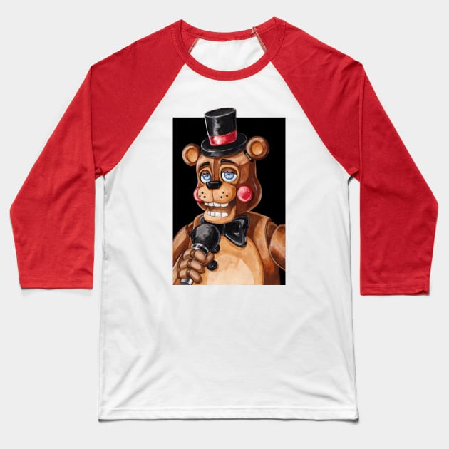 Toy Freddy Baseball T-Shirt by Primal Arc